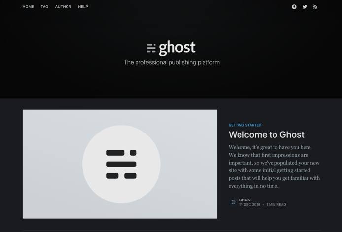 Ghost home page