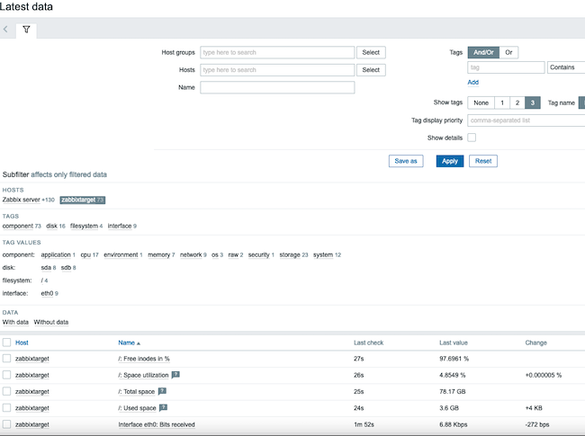 Filter the system data